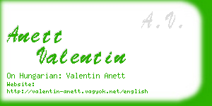 anett valentin business card